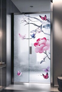 中式花鸟玻璃门装饰艺术