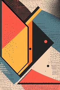 几何抽象风多彩艺术图案