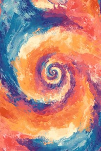 绚丽色彩螺旋抽象艺术画