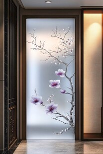 中式繁花玻璃门优雅景致