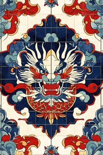中式传统龙纹精美图案