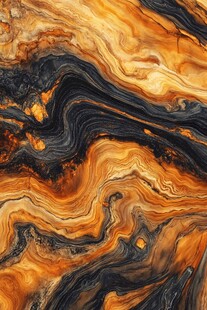 流动的绚丽橙黑纹理图案