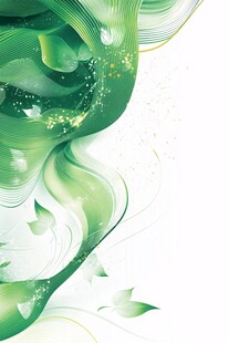 清新绿色动感线条背景图