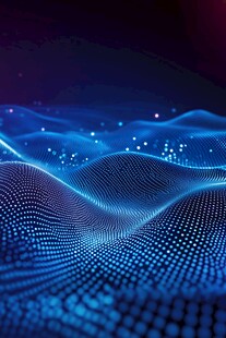 科技感蓝色粒子波浪背景
