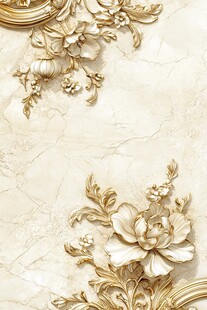 欧式奢华浮雕花卉背景墙