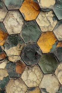 复古六边形马赛克瓷砖纹理