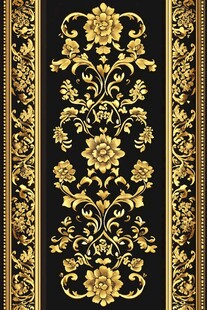 黑金花卉复古华丽装饰图案