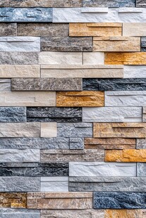 多彩石砌墙面纹理展示