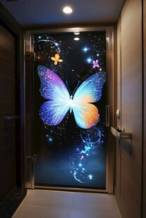 梦幻蝴蝶玄关玻璃装饰画