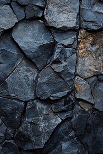黑色碎石墙面纹理特写