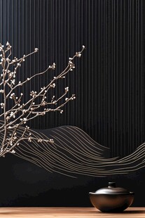 中式禅意茶室静物雅致场景