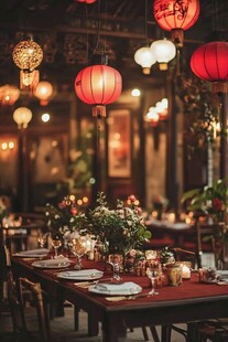 中式餐厅浪漫温馨用餐场景