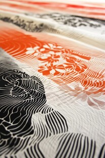 日式花纹布料细节展示
