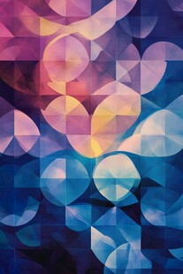 梦幻几何抽象多彩图案