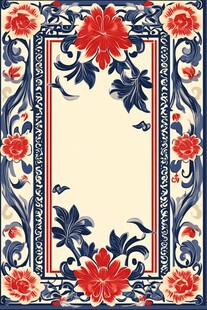 中式花卉边框图案设计