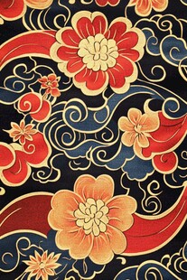 中式复古花卉纹样图案