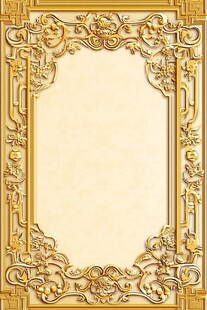 金色雕花边框装饰图案