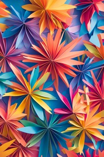 缤纷折纸花图案背景