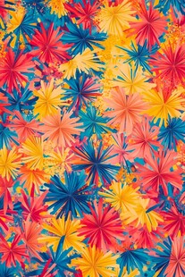 缤纷多彩花朵无缝图案