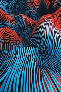 红蓝条纹动感波浪纹理