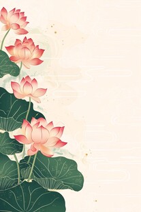 水墨风荷花装饰图