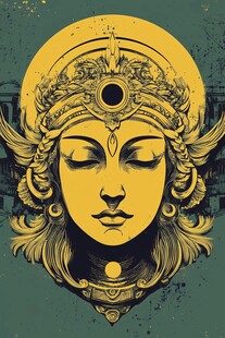 印度神祇头像艺术插画