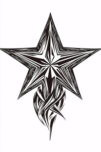 酷炫星形纹身图案设计