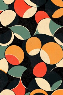 几何圆形多彩抽象图案