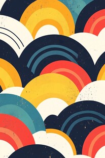 多彩几何波浪抽象图案