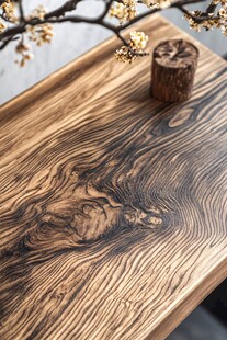 纹理精美的实木桌面
