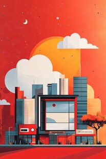 城市黄昏景象