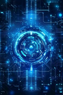 科技感十足的蓝色电路图案