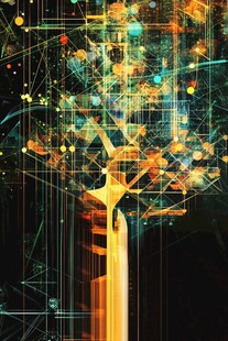 未来科技感几何线条艺术图