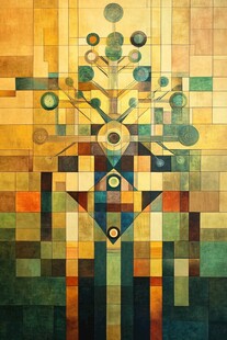 几何抽象构成艺术画作