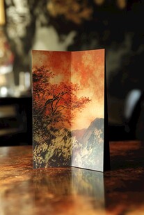 秋日山林景致贺卡