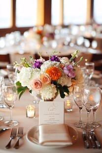 浪漫精致的婚礼餐桌布置