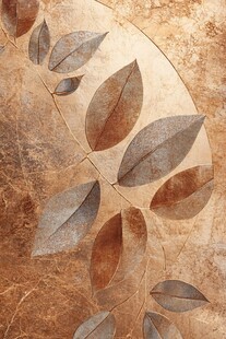 树叶纹理复古风瓷砖图案