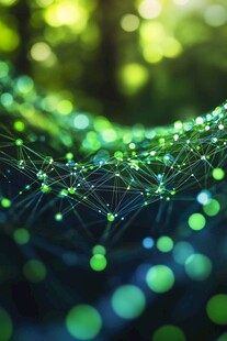 科技感的绿色网络连接画面