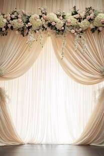 浪漫花卉帷幔婚礼背景