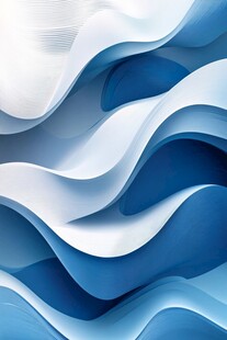 蓝白渐变波浪抽象艺术背景