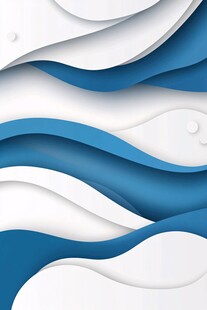 蓝白波浪纸艺风背景图案