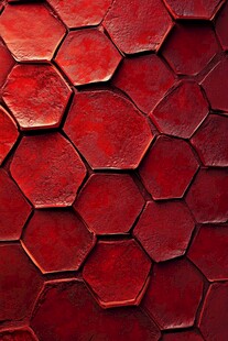 红色六边形瓷砖纹理背景