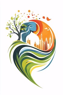 城市自然融合的多彩图景