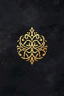 黑色背景上的金色华丽花纹