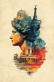 古典建筑与雕像的梦幻融合