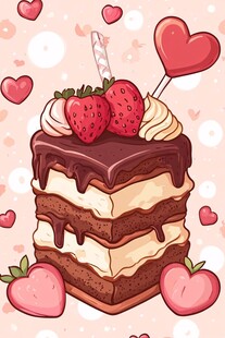 甜蜜草莓巧克力多层蛋糕