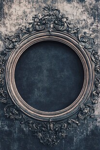 复古雕花圆形艺术相框