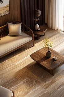 中式简约客厅木质家具展示