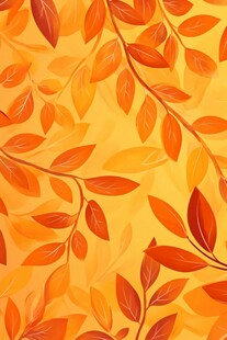 秋日橙黄叶片图案背景