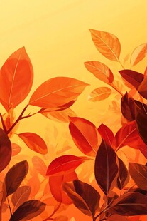 秋日红叶美景图